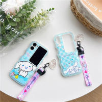 เคสนิ่มลายคลื่นสำหรับออปโป้ไฟนด์ N2ฝาพับ TPU ลายการ์ตูนฝาครอบป้องกันคลื่นอบเชยพร้อมสายคล้อง