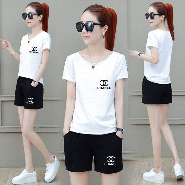 ปลีก-ส่ง-ชุดเซ็ทผู้หญิงเสื้อ-กางเกงขาสั้น-ชุดแฟชั่นผู้หญิง-ชุดกีฬาผู้หญิงสไตล์เกาหลี-mm324-yy324