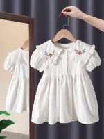 1-6Years Girls Summer Dresses Cute Toddler Floral Embroidery Lapel Princess Dress Kids Casual Sundress  by Hs2023