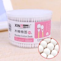 ❍℗✳ 500 PCS Cotton Swabs with Case Dual Round Head Q Tips Disposable Cotton Sticks Cosmetic Beauty Tools for Makeup and Ear Cleaning