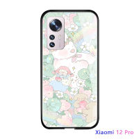 เคส Casing Ponsel พร้อมสำหรับ Xiaomi Xiaomi MI 12 /Mi 12X /Mi 12 Pro/ Redmi 10C ดอกไม้สุดหรูเด็กผู้หญิงกันกระแทกฝาครอบหลังกระจกนิรภัยเคสมันวาวใหม่