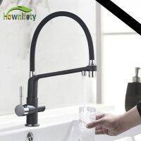 Caldwelllj White Blacked Purified Kitchen Faucet Spray Stream Modes Click Button Drink Water Hot Cold Filter Mixer Tap