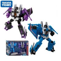 TAKARA หม้อแปลงธันเดอร์แครกเกอร์ Skywarp ของเล่นหุ่นยนต์แปลงร่างตุ๊กตาขยับแขนขาได้แท้สำหรับเด็กผู้ชาย