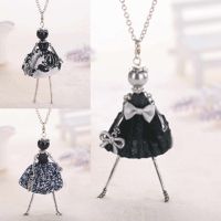 【CW】 YLWHJJ New bowknot handmade long chain black necklace women fashion maxi jewelry brand Princess female doll pendant necklaces