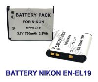 (แพ็คคู่ 2 ชิ้น) EN-EL19  ENEL19 แบตเตอรี่และแท่นชาร์จกล้องนิคอน Battery and Charger For Nikon Coolpix S32,S100,S2500,S2600,S2700,S2800,S3100,S3500,S3600,S4100,S4200,S4300,S4400,S5200,S5300,S6600,S6700,S6900