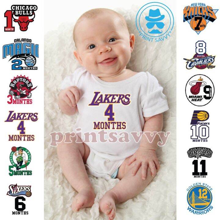 Basketball Logo Monthly Milestone Baby Onesies or Rompers Lazada PH