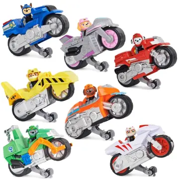 Paw Patrol, Moto Pups Rubble's Deluxe Pull Back Motorcycle Vehicle with  Wheelie Feature and Toy Figure