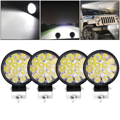 1Pc 2Pcs 4Pcs 42W Round Bright LED Spotlight Work Light Fog Lamp for Car Repairing SUV Truck Driving Camping Hiking Backpacking