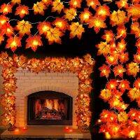 xixibeauty 1pc, Red Maple Leaf String Lights Hanging Lighting Decoration Indoor Outdoor Bedroom Garden Halloween Thanksgiving Christmas Party Decoration (1pc 2m/6.56ft 10 Led Or 1pc 3m/9.84ft 20 Led Or 1pc 4.5m/14.76ft 30 Led)