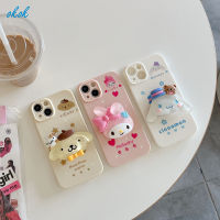 OKOK Sanrio เคส Pom Pom Purin อบเชยสำหรับ iPhone 14 13 12 11 Pro Max Mini XS XR X 8 + 7 Plus เคสโทรศัพท์โปร่งใสแบบนิ่มพร้อมเลนส์คลุมทั้งหมดปกป้องกล้องเคสโทรศัพท์แฟชั่นซิลิโคนขายดี