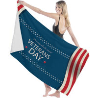 American ทหารผ่านศึก Day Flag ผ้าขนหนูอาบน้ำไมโครไฟเบอร์สำหรับห้องน้ำสระว่ายน้ำ Seaside Soft Beach Towel Quick Dry Sports Face Towel