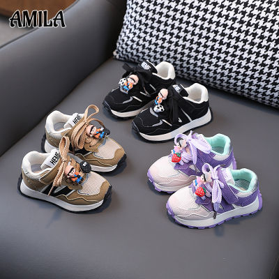 AMILA รองเท้าผ้าใบเด็กอายุ1-6ปี,รองเท้าตาข่ายระบายอากาศรองเท้าลำลองพื้นนิ่มแฟชั่นใหม่