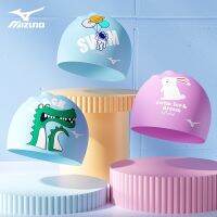 Mizuno Childrens Swimming Caps Girls Boys Waterproof Caps Cute Cartoon Ear Defenders Professional Silicone Swimming Caps