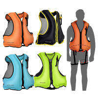 PVC Buoyancy Survival Suit With Blow Valve Inflatable Buoyancy Vest น้ำหนักเบาปลอดภัยปรับ Webbing สำหรับว่ายน้ำตกปลาทะเล