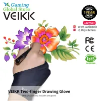 VEIKKวาดถุงมือสองนิ้ววาดถุงมือน้ำหนักเบาถุงมือแฟชั่นสตรีสำหรับVEIKKแท็บเลตวาดรูปจอภาพกราฟิก