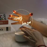 【CC】 Message Board Lamp With Erasable Markers Rewritable Desk Kids Bedroom Led Night Room