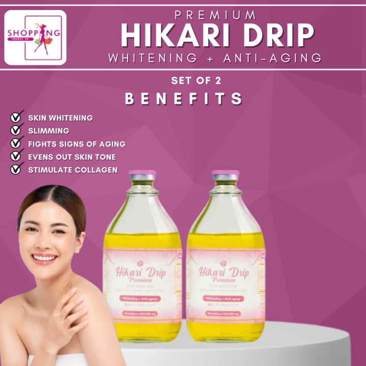 Hikari drip premium (set of 2) complete set glutathione drip set for