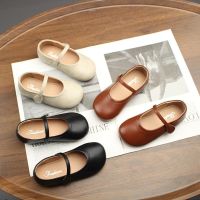 2023 spring new childrens baby small leather shoes childrens retro simple grandma shoes spring single shoes black