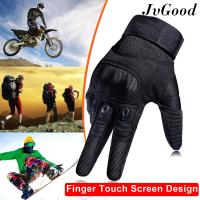 JvGood ถุงมือเต็มนิ้ว ถุงมือหนัง เรโทร ถุงมือทหาร ถุงมือยิงปืน กันกระแทก Tactical Riding Gloves Men Motorcycle Cycling Gloves Military Outdoor Gloves for Hiking Camping Full Finger Gloves