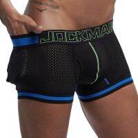 JOCKMAIL กางเกงบ็อกเซอร์ของผู้ชาย,กางเกงบ็อกเซอร์กางเกงบ็อกเซอร์ระบายอากาศได้ดีผ้าคอตตอนใส่ได้สี่ฤดู