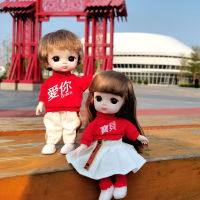 2pcs 16 Cm Doll Toys 18 BJD Boy and Girl Couple Doll Fashion Clothes with Exquisite Box DIY Toy Dress Up Doll Best Gift