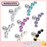 MAXG 1Pcs ผู้หญิง คริสตัล เจมส์ โอปอล 16G กระดูกอ่อน Helix Tragus เจาะหู เครื่องประดับร่างกาย ต่างหูสตั๊ด