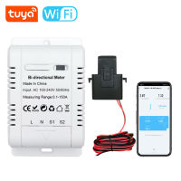 Tuya WiFi เครื่องวัดพลังงานเฟสเดียวแบบสองทิศทางอัจฉริยะระบบ PV พลังงานแสงอาทิตย์เครื่องวัดการตรวจสอบการบริโภคการผลิตพลังงาน