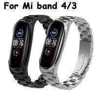 [ladies jewelry]สายเหล็กโลหะสำหรับ Xiaomi Mi วง4 3 5ข้อมือวงสร้อยข้อมือเปลี่ยนสำหรับ Mi วง4 5 6 Screwless สแตนเลสสายรัดข้อมือ