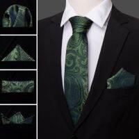 【Hot Sale】embellishembellish Barry.wang Fahsion DesignerPaisley Mens Silk Ties Gravat Ties HankySet ของขวัญสำหรับผู้ชายงานแต่งงานเจ้าบ่าว Neckties5165