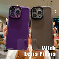 ฟิล์มป้องกันกล้อง KOSLAM พร้อมเคสโทรศัพท์แบบใสเลนส์เต็มฝาสำหรับ Apple iPhone 15 15 Pro 15 Plsu 15 ProMax 14 Pro 14 Plus 14 Plus 2023ปลอกโทรศัพท์มือถือนุ่มสไตล์ใหม่ TPU มีในสต็อก