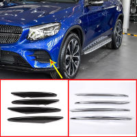 คาร์บอนไฟเบอร์สำหรับ Benz GLC Class X253 2017 2018รถ ABS Chrome Air Intake Grille Strips Trim อุปกรณ์เสริม4Pcs