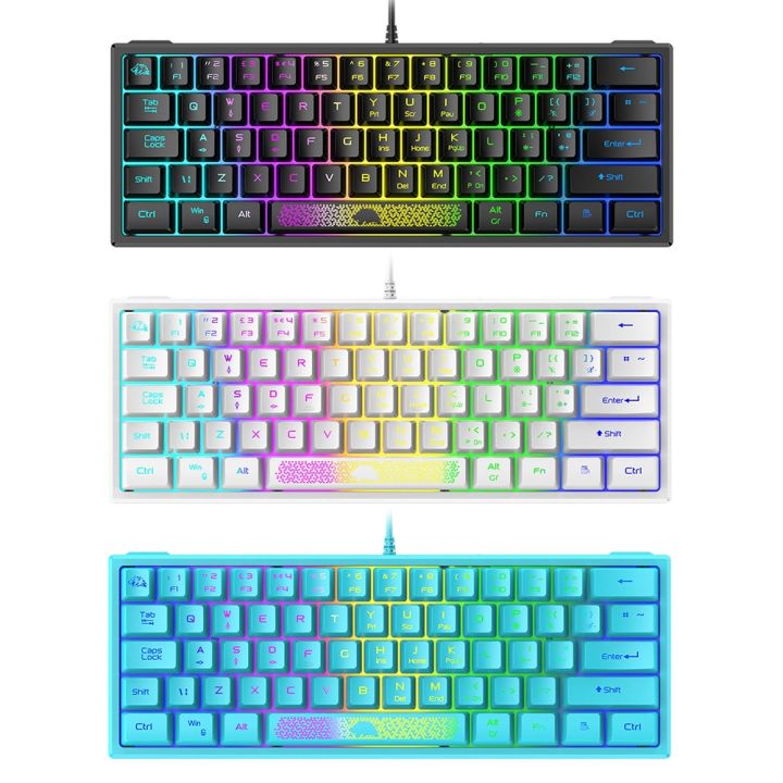 K61 RGB Wired Keyboard 60 Percent 62 Keys Ergonomic Gaming Laptop ...