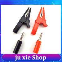 JuXie store 55mm Alligator Clip+ 4mm Banana Plug Test Probe With Banana Plugs Cable Clamp Clips Socket Battery Red Black