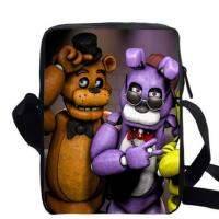 ?ตุ๊กตาfnaf Freddy เด็กชาย Foxy Bonnie กระเป๋าสะพายพิมพ์ลายเด็กหญิงเด็กชายกระเป๋าสะพายข้างการ์ตูนอะนิเมะกระเป๋าสตรีของเด็กผู้ชาย