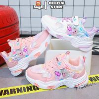 【hot sale】 ✧۞┅ C19 [Suge]New Casual Sneakers For Spring Girls Frozen Elsa Princess Print Outdoor Shoes Childrens Non-slip Shoes