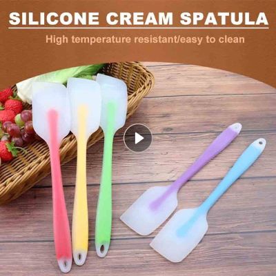 ✁ Kitchen Silicone Spatula Translucent For Cooking Dough Scrape Cream Heat Resistant Utensils Baking Cake Brush Tools Kitchen Tool