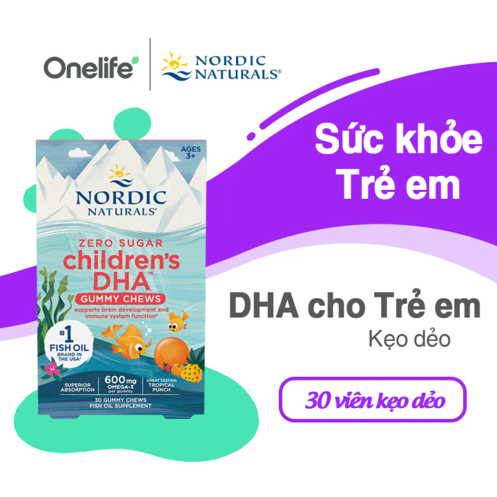 Nordic Naturals Children's DHA Gummies 30 viên kẹo dẻo, Hỗ trợ phát