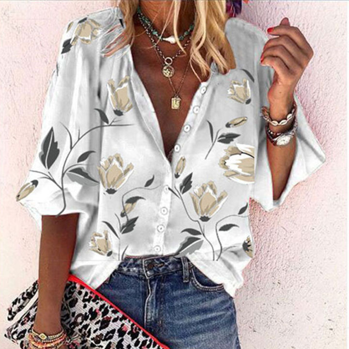 gentillove-summer-lesure-blouses-womens-floral-print-v-neck-loose-shirts-2021-oversized-single-breasted-tops-vintage-tunics