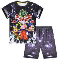 ชายหญิงอะนิเมะ Son Goku 3D พิมพ์ดิจิตอลแขนสั้นเสื้อยืดกางเกงเด็กกางเกงขาสั้นชุดชุดนอนเสื้อผ้า