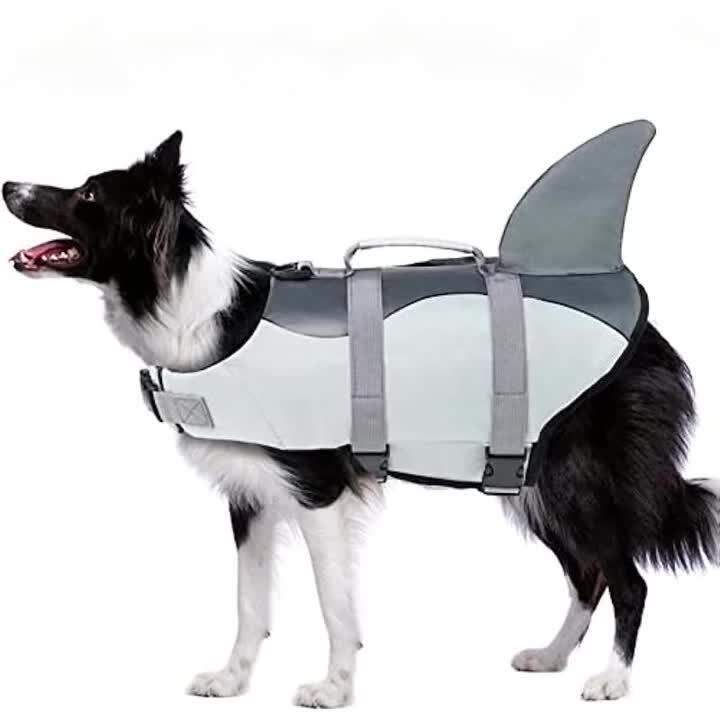 Dog Life Jacket Shark Vest Safety Swimsuit Clothes Dogs Lifesaver Vests