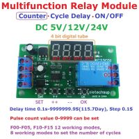 Multifunction Pulse Counter Switch Adjustable Timer Delay Turn on/Off Single Channel Relay Module DC 5V 12V 24V Red Display