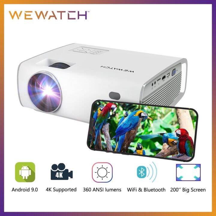 WEWATCH S1 Android 4K Supported Projector Native 1080P 360 ANSI Lumens ...