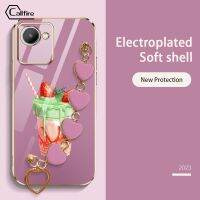 เคสโทรศัพท์ลายโทรไฟสำหรับ Realme OPPO Realme C30S C30 Narzo 50i ถ้วยเครื่องดื่มสุดหรูเคสนิ่มเคลือบอิเล็คโทรเพลทตัวปกป้องกล้องถ่ายรูปป้องกันการตก