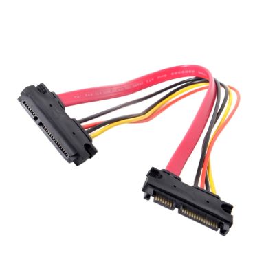 Zihan CY Cable SATA III 3.0 7 15 22 Pin SATA Male to Female Data Power Extension Cable 30cm Red Color