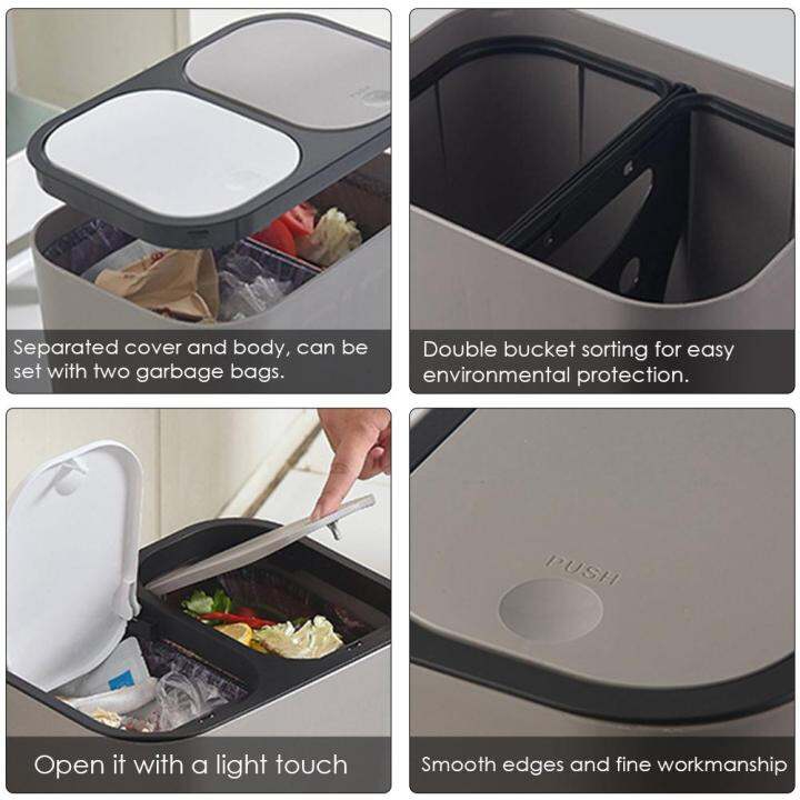 【God's House】 Plastic Trash Can Recyclable Simple Sorting Trash Bin