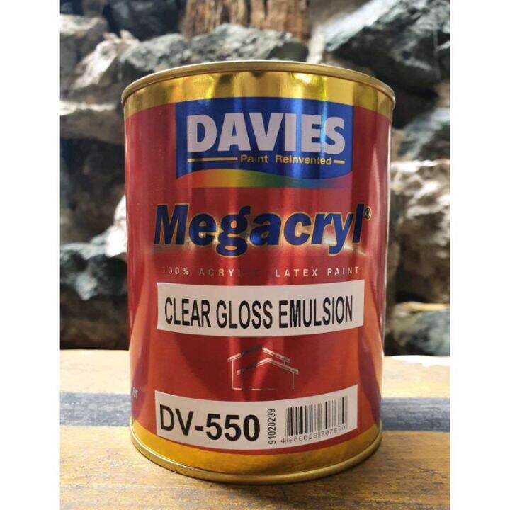 Clear Gloss Emulsion DV550 Clear 1L Davies Concrete Acrylic Paint 1