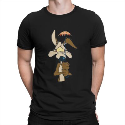 Cartoons Newest Tshirt For Men Roadrunner And El Coyote Round Collar Pure Cotton T Shirt Personalize Birthday Gifts Outdoorwear