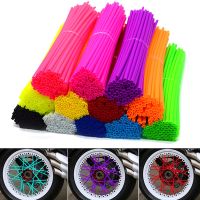 ♝▽❇ 72 Pcs Pack Bike Wheel Spoke Colorful Protector Motocross Rims Skins Covers Off Road Bike Guard Wraps Kit Guard Universal 2022