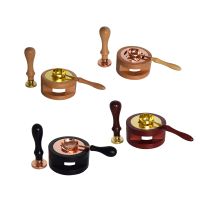 Wood metal furnace sealing wax melting pot spoon for wax stamp