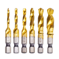 【2023】Metric Thread Tap Drill Bits HSS High Speed Steel Drill Bits Set M4 M5 M6 M8 Hex Shank Screw Tap For Metal Wood Tap Drill